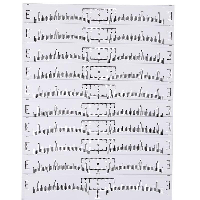 100pcs Disposable Eyebrow Ruler Stickers Tattoo Microblading Adhesive Stencil