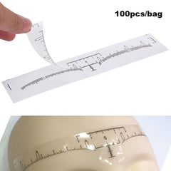 100pcs Disposable Eyebrow Ruler Stickers Tattoo Microblading Adhesive Stencil
