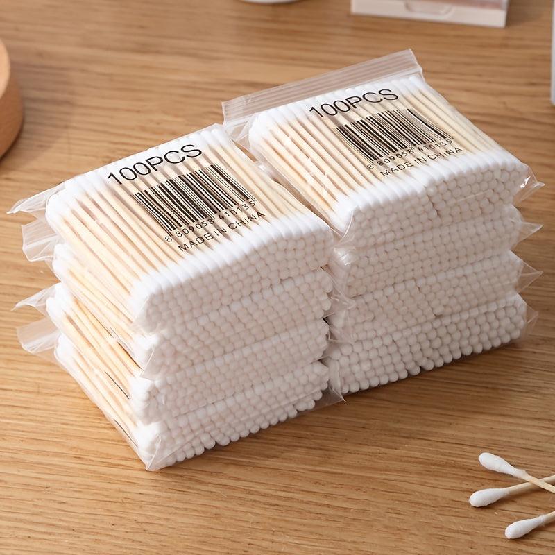1000pcs Double Head Swabs Household Round Head Disposable Ear Cleaning Swab