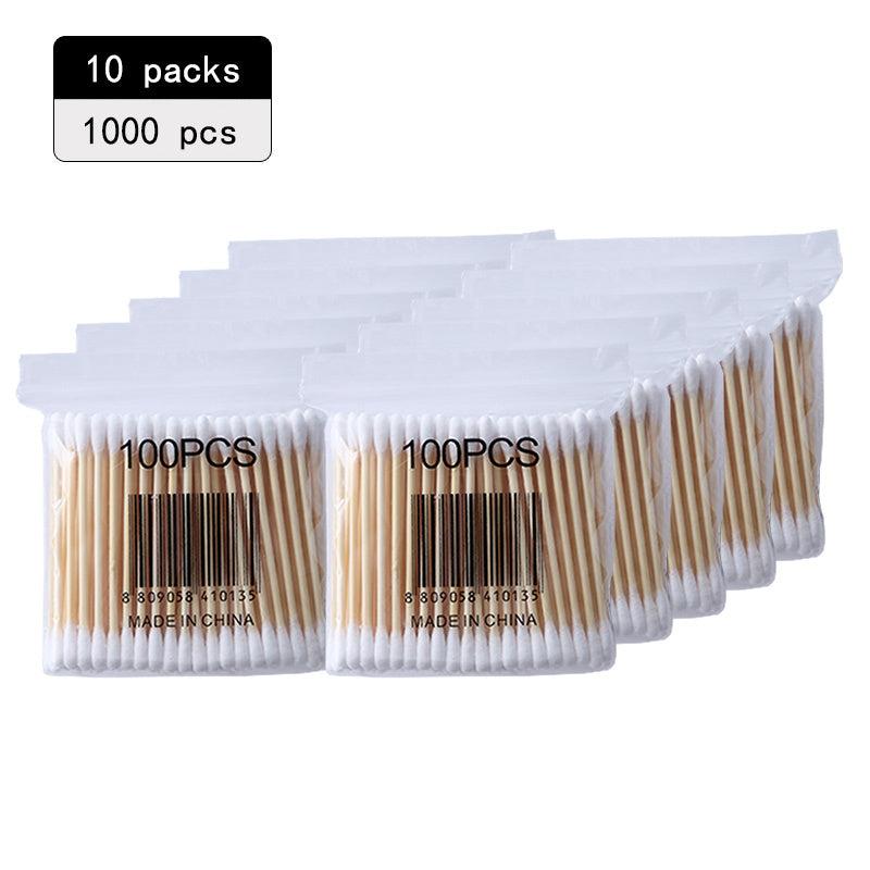 1000pcs Double Head Swabs Household Round Head Disposable Ear Cleaning Swab