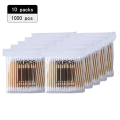 1000pcs Double Head Swabs Household Round Head Disposable Ear Cleaning Swab