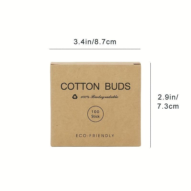 100 200 Count Bamboo Cotton Swabs Round Organic Cotton Swab