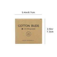 100 200 Count Bamboo Cotton Swabs Round Organic Cotton Swab
