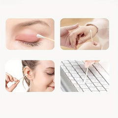 100 200 Count Bamboo Cotton Swabs Round Organic Cotton Swab