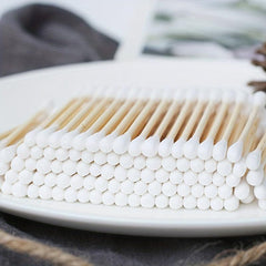 100 200 Count Bamboo Cotton Swabs Round Organic Cotton Swab