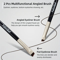 2 Pcs Gel Eyeliner Set Waterproof Long Lasting High Pigmented Smudge Proof