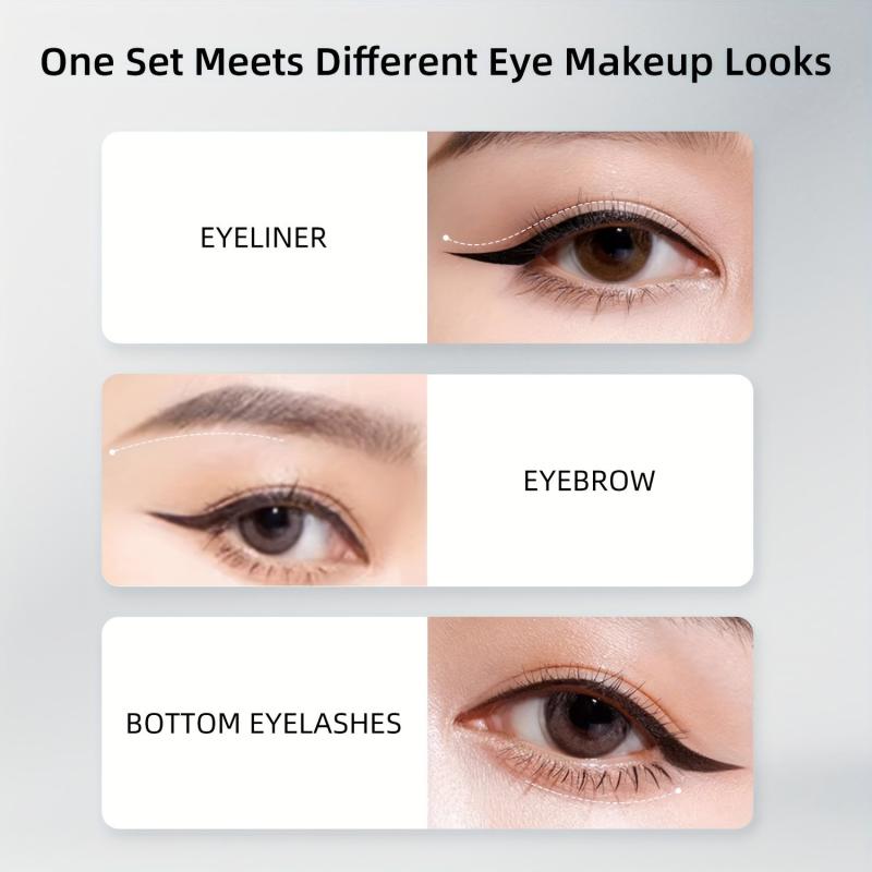 2 Pcs Gel Eyeliner Set Waterproof Long Lasting High Pigmented Smudge Proof