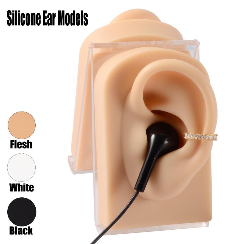 3pcs Soft Silicone Ear Models Piercing Practice Display Models