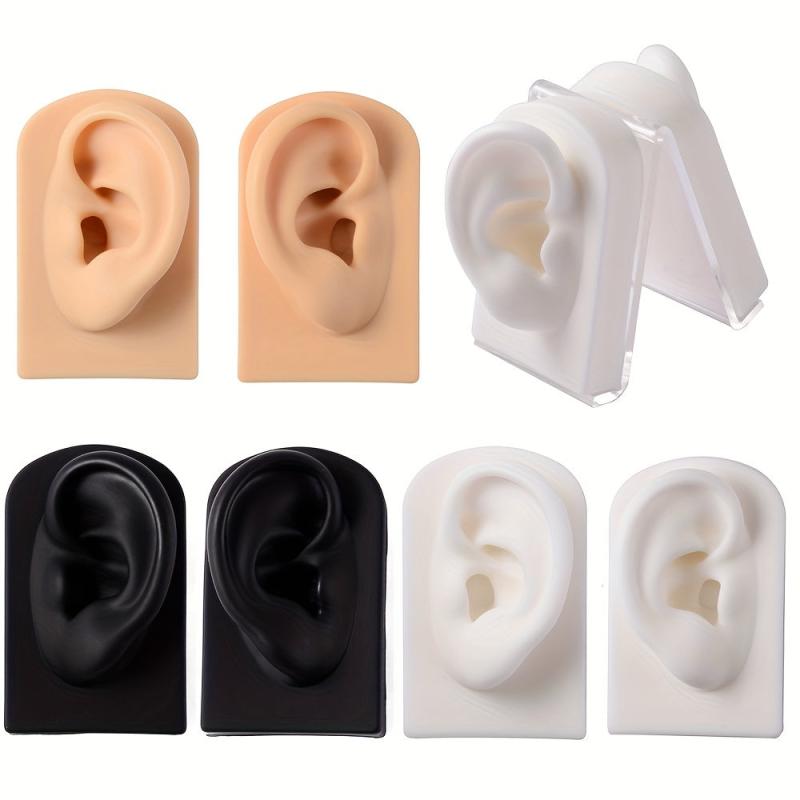 3pcs Soft Silicone Ear Models Piercing Practice Display Models