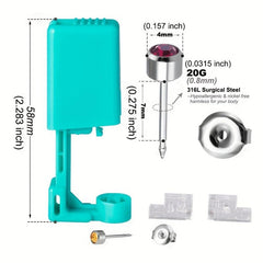 Safety Ear Piercing Gun Golden Plated Silver Disposable Piercing Kit