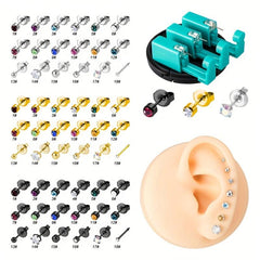 Safety Ear Piercing Gun Golden Plated Silver Disposable Piercing Kit