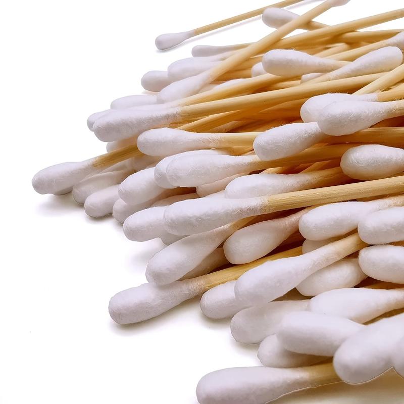 100 Bamboo Swabs Biodegradable Wooden Buds Portable For Travel