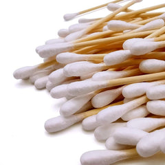 100 Bamboo Swabs Biodegradable Wooden Buds Portable For Travel