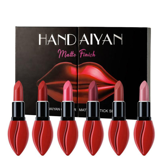 6Pcs Matte Lipstick Set High Pigmented Velvet Matte Finish Lip Gloss