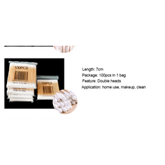 500PCS Double Head Cotton Swabs Wooden Handle Eyelash Extension Glue Removal