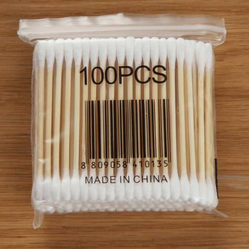 500PCS Double Head Cotton Swabs Wooden Handle Eyelash Extension Glue Removal