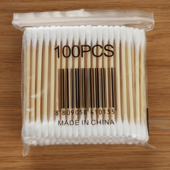 500PCS Double Head Cotton Swabs Wooden Handle Eyelash Extension Glue Removal
