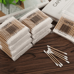 500PCS Double Head Cotton Swabs Wooden Handle Eyelash Extension Glue Removal