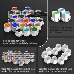 100ml Tattoo Ink Caps Disposable Honeycomb Pigment Holders Multiple Colors