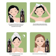 Brown Hair Shampoo Plant Extract Non-irritating Bubble Dyeing Shampoo