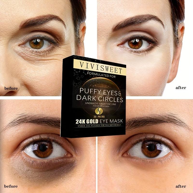 Golden Eye Mask for Wrinkles & Dark Circles, Eye Cream for Men & Women