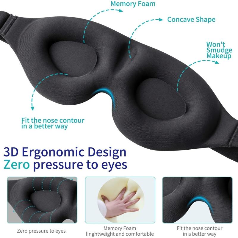3D Cooling Ice Sleeping Eye Mask Reusable Cold Soothing Memory Foam Face Mask