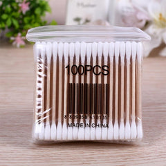 Dual-Tip Wooden Swabs for Ear Makeup & Pet Care
