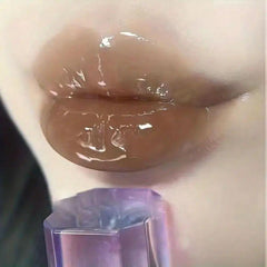 Lustrous Lip Glaze Dewy Finish Lip Gloss Gray Pink Brightening Plumping Tint