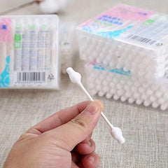 55pcs Large Head Baby Swabs Ear Nose Cleaning Double Head Swab Disposable