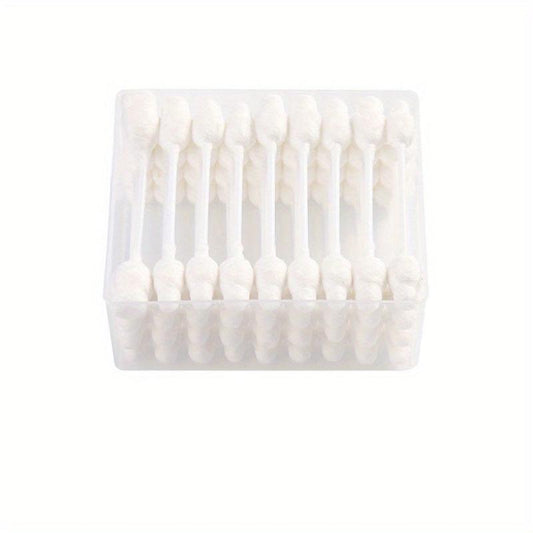 55pcs Large Head Baby Swabs Ear Nose Cleaning Double Head Swab Disposable