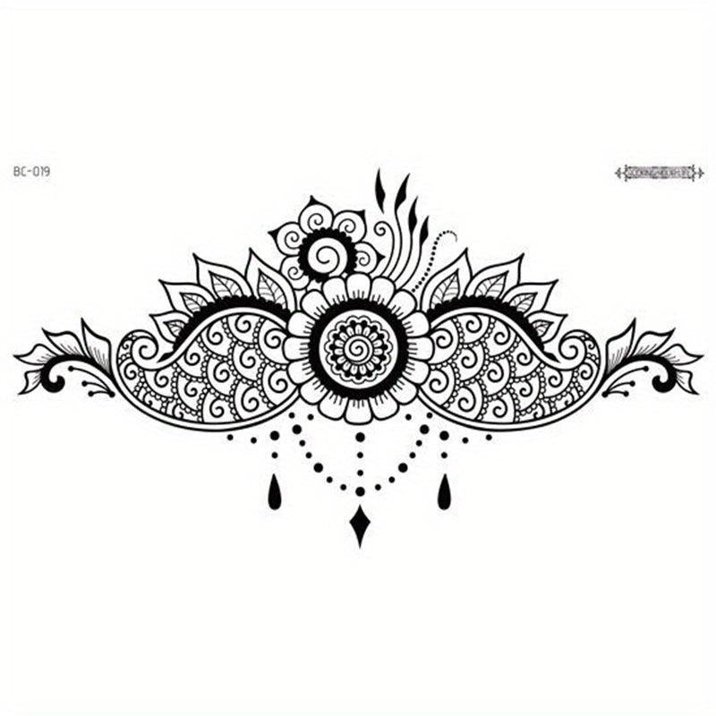 Waterproof Temporary Fun Tattoo Waist Tattoo Cover Scar Female Tattoo