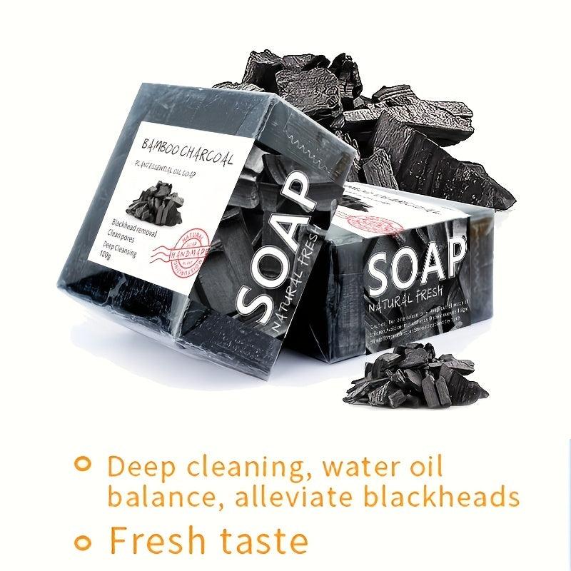 Bamboo Charcoal Soap Cleansing Face Body Skin Care Fresh Taste Soap