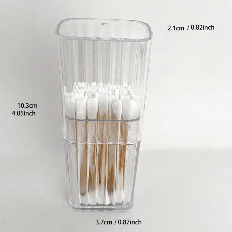 30pcs Double Head Swabs With Clear Square Storage Box Round