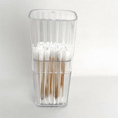 30pcs Double Head Swabs With Clear Square Storage Box Round