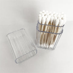 30pcs Double Head Swabs With Clear Square Storage Box Round
