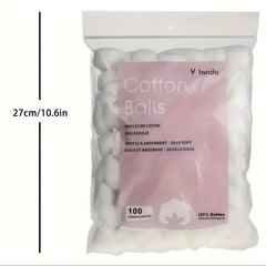 Soft Absorbent Cotton Balls for Makeup Removal & Nail Polish, 100-200pcs