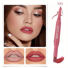2-in-1 Lip Liner & Lipstick Set Matte Waterproof Durable Gift