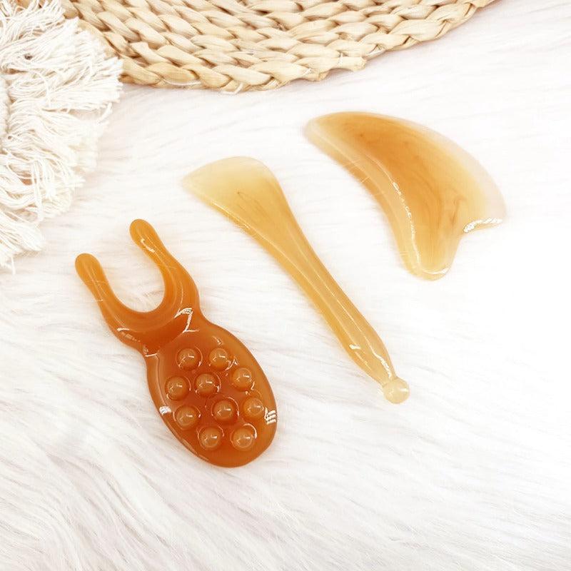 3pcs Resin Face Lifting Guasha Scraping Massage Tools