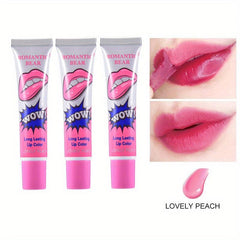 3PCS Peel Off Liquid Lipstick Set Waterproof Long Lasting Lip Gloss Tint