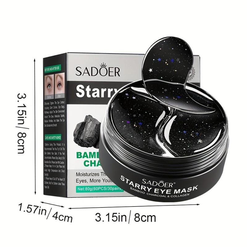 Bamboo Charcoal Damask Rose Eye Mask Moisturizes Skin 80g 60PCS 30pairs