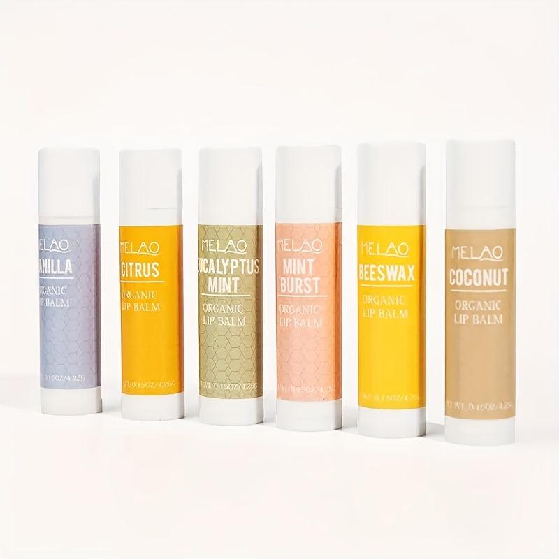 6 Pack Unisex Lip Balm Set for Soothing Repairing Smoothing