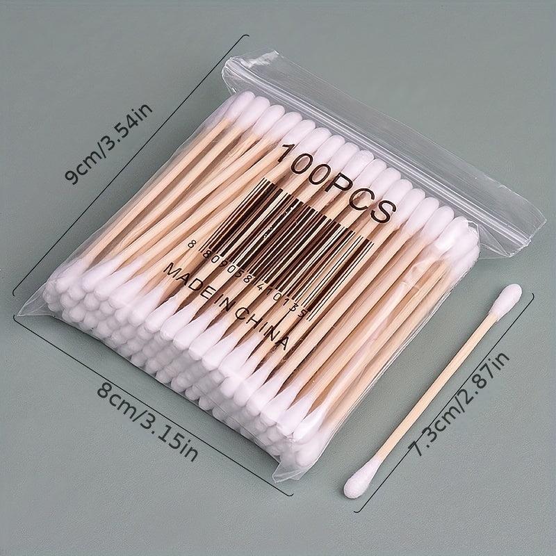 100pcs Double Tipped Cotton Buds for Makeup & Cleaning