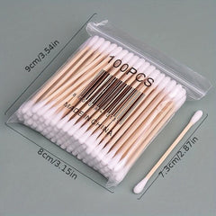 100pcs Double Tipped Cotton Buds for Makeup & Cleaning