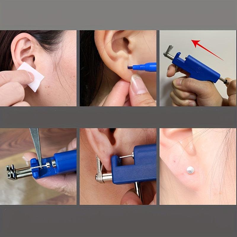 Professional Ear Piercing Gun Set Nose Piercing Tool with Marker Pen
