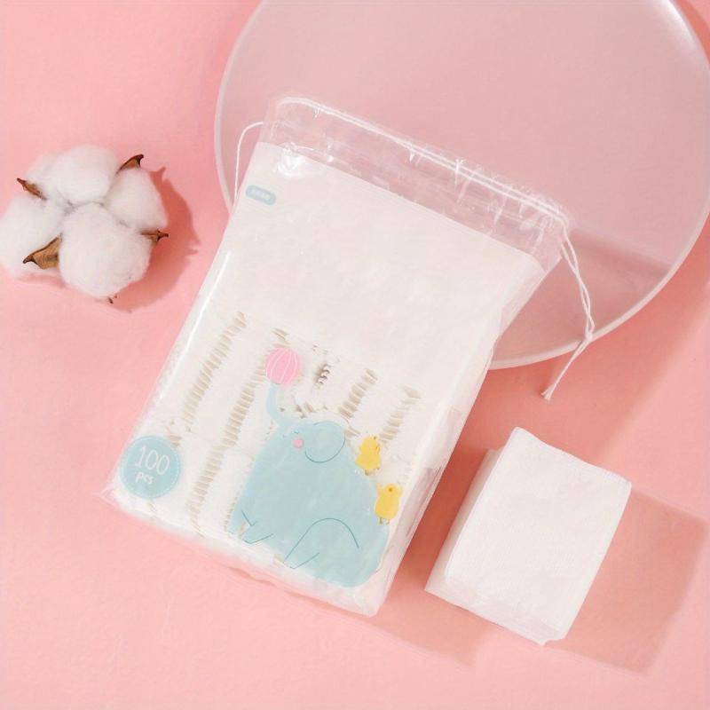 100pcs Thick Makeup Pads Eye Makeup Remover Natural Square Puff