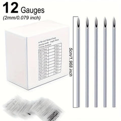 100pcs Disposable Piercing Needles Stainless Steel Sterile Kit