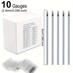 100pcs Disposable Piercing Needles Stainless Steel Sterile Kit