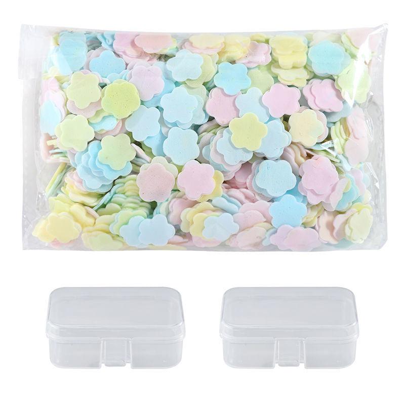 1100 Soap Flakes in 2 Transparent Boxes Portable Petals Soap for Hand Washing
