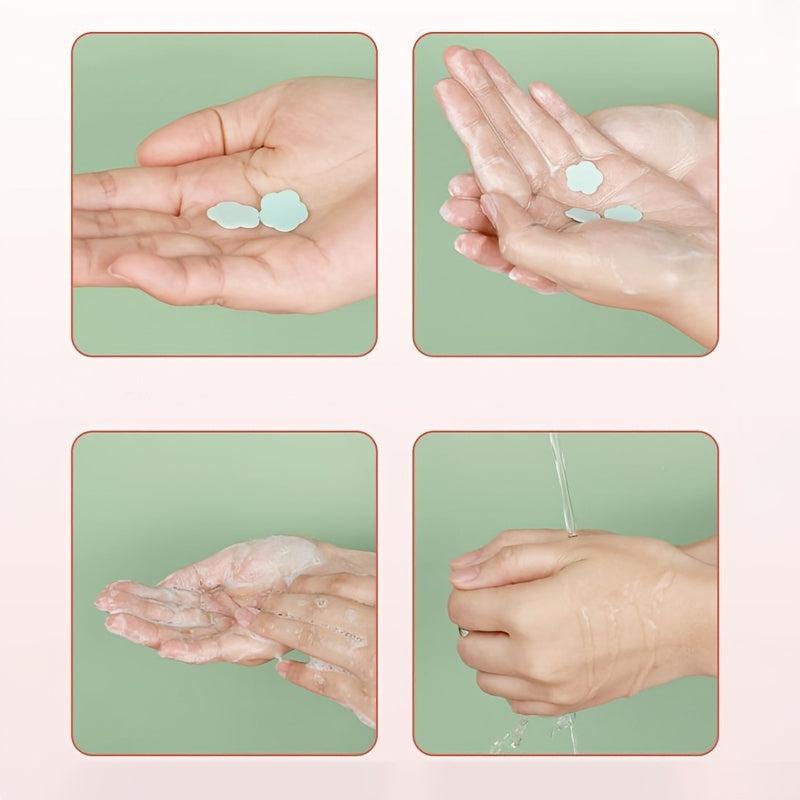 1100 Soap Flakes in 2 Transparent Boxes Portable Petals Soap for Hand Washing