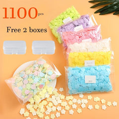 1100 Soap Flakes in 2 Transparent Boxes Portable Petals Soap for Hand Washing